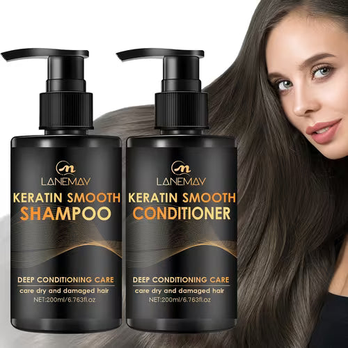 2pcs Keratin Smooth Shampoo and Conditioner Set