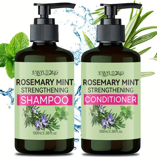 2 bottles of rosemary mint shampoo and conditioner set